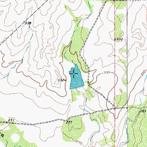 Topographic Map of Hindes Lake, TX