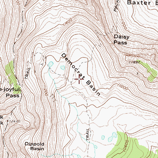 Topographic Map of Democrat Basin, CO