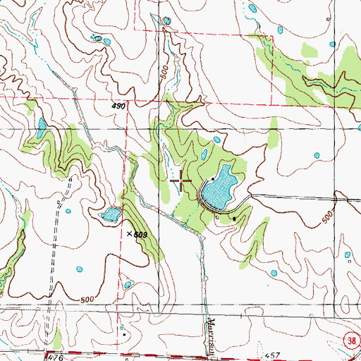 Topographic Map of Grogens Lake, TX
