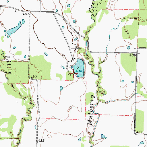 Topographic Map of Wilson Lake Dam, TX