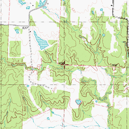 Topographic Map of Campbell Lake Dam, TX