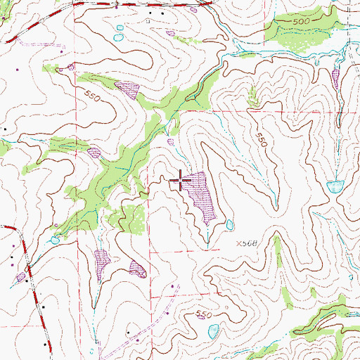 Topographic Map of Texas No Name Number 25 Dam, TX