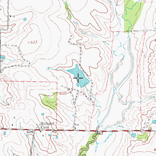 Topographic Map of Reed Lake Dam, TX