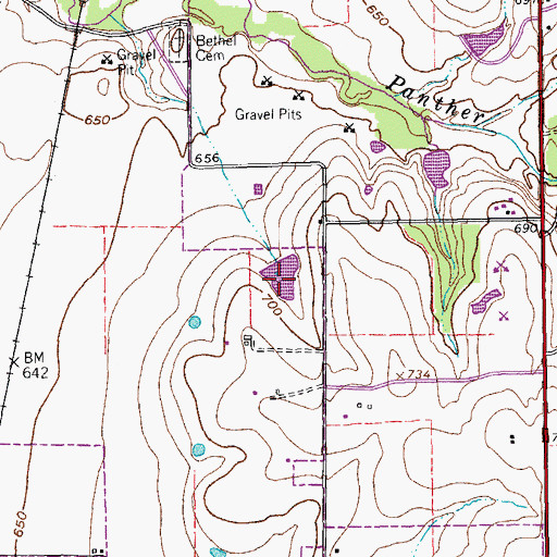 Topographic Map of Vial Lake, TX