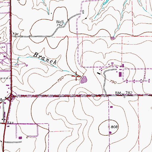 Topographic Map of Box Lake, TX