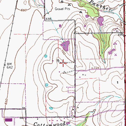 Topographic Map of Anderson Lake Dam, TX