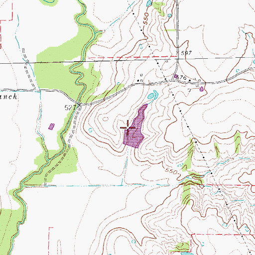 Topographic Map of Lewis Lake, TX