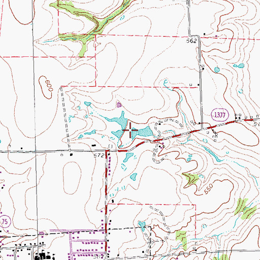 Topographic Map of Pierce Pond Dam, TX