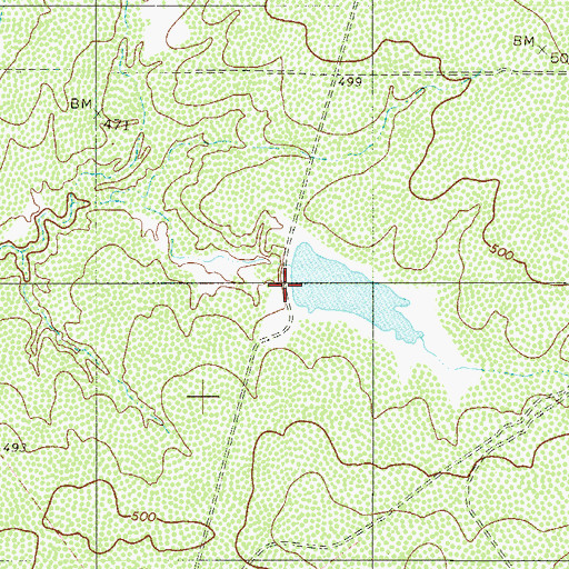 Topographic Map of Hubbard Lake Number 1 Dam, TX