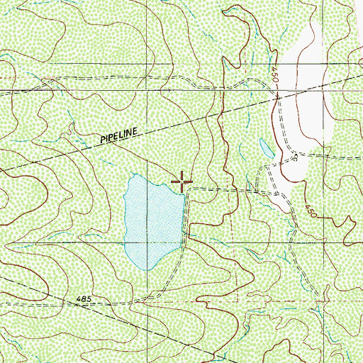 Topographic Map of Hubbard Lake Number 2 Dam, TX