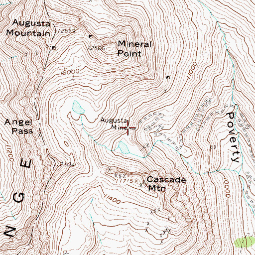 Topographic Map of Augusta Mine, CO
