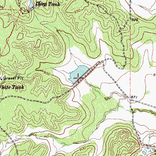 Topographic Map of Dunbar Lake Dam, TX