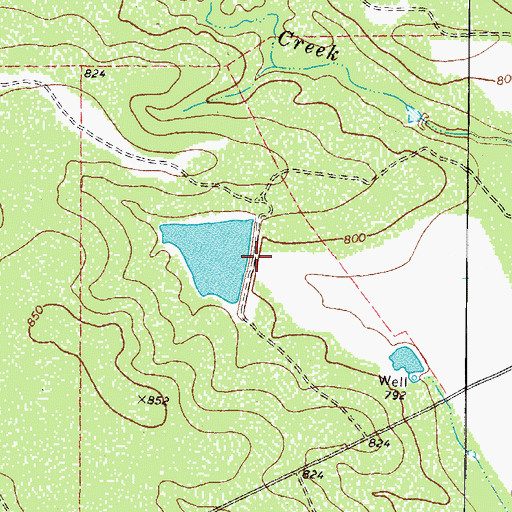Topographic Map of Rio Hacienda Ranch Lake Dam, TX