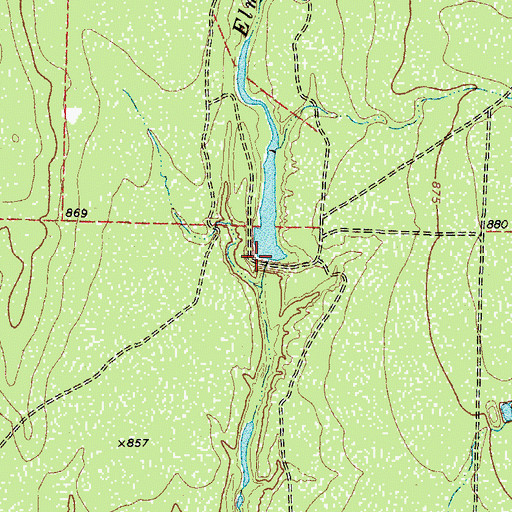 Topographic Map of Bandera School Land Lake Dam, TX