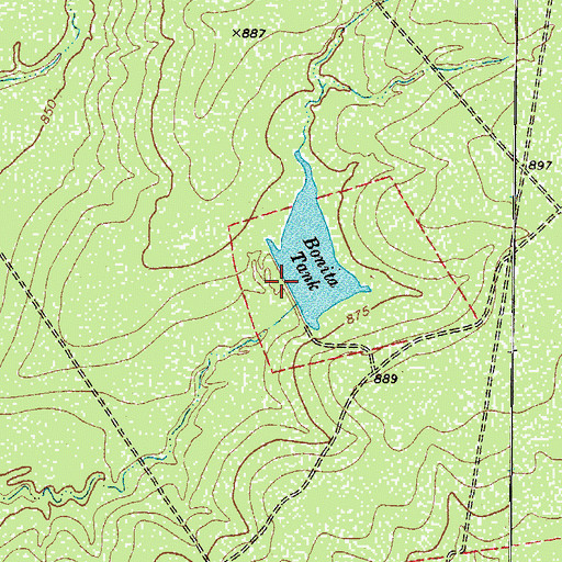 Topographic Map of Bonita Tank Dam, TX