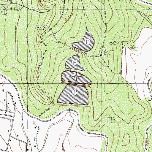 Topographic Map of Old Fish Farm Pond Number 3 Dam, TX