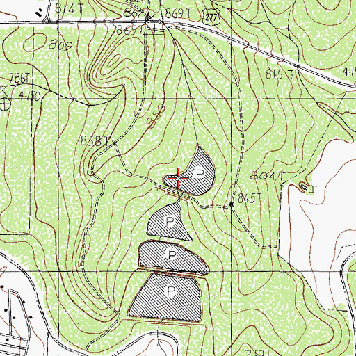 Topographic Map of Old Fish Farm Pond Number 1, TX