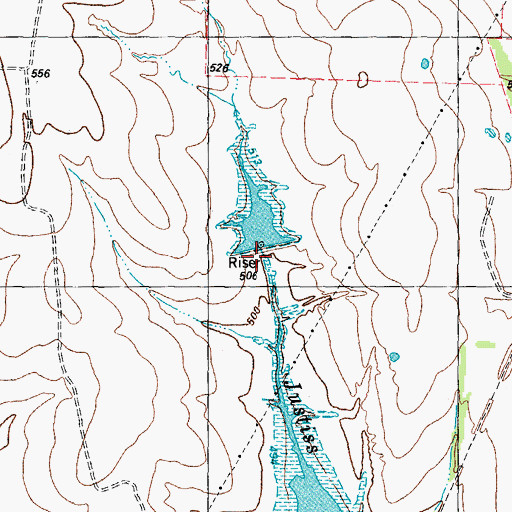 Topographic Map of Harrington North Lake, TX