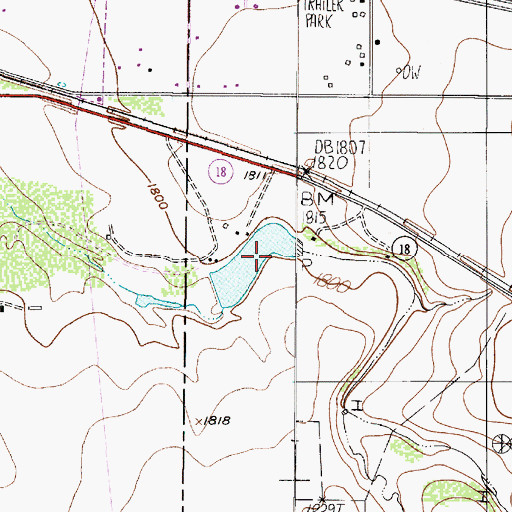 Topographic Map of Henninger Lake, TX