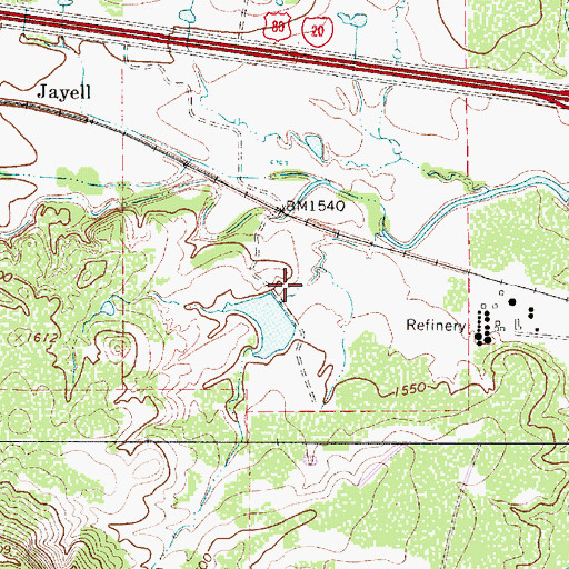 Topographic Map of Smith Lake Dam, TX