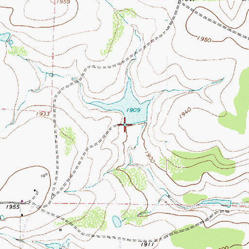 Topographic Map of Straley Lake Dam, TX
