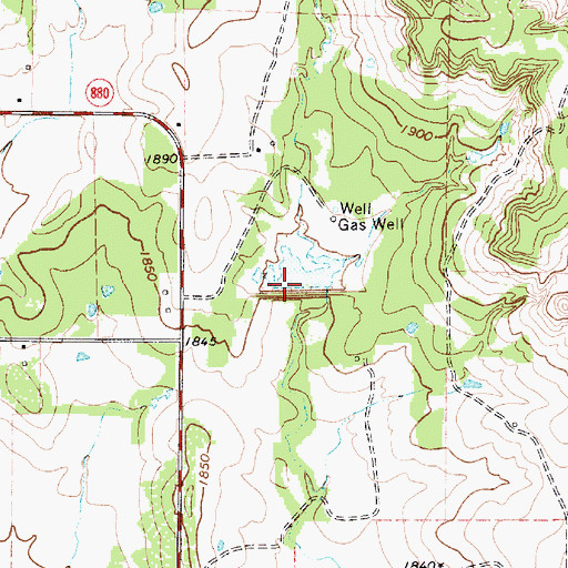 Topographic Map of Freeland Lake Dam, TX