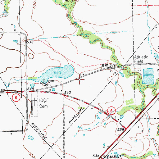 Topographic Map of City of Caddo Mills Lake Dam, TX