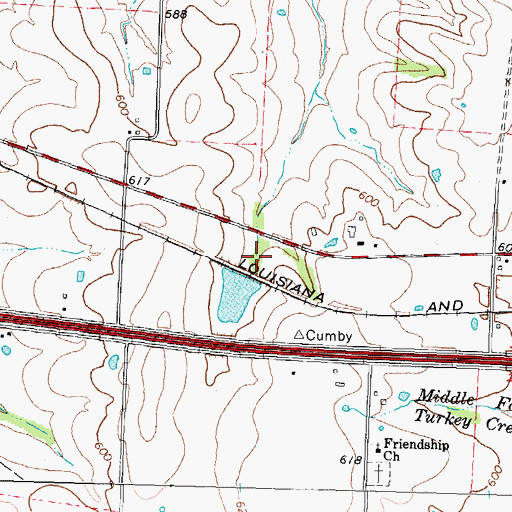 Topographic Map of Louisiana and Arkansas Rr Lake Dam, TX