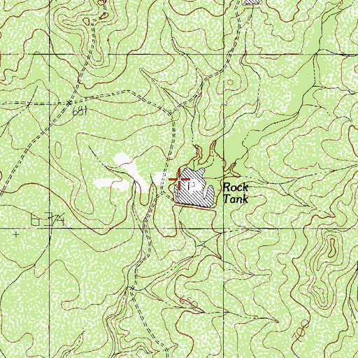 Topographic Map of Carter Lake Number 1 Dam, TX