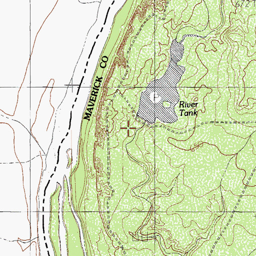 Topographic Map of Carter Lake Number 2 Dam, TX