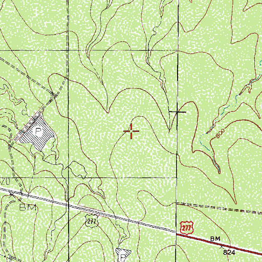 Topographic Map of Basse Lake, TX