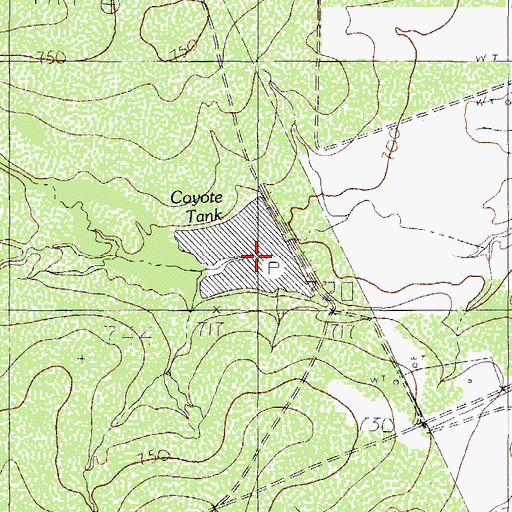 Topographic Map of Tovar Ranch Lake Number 2 Dam, TX