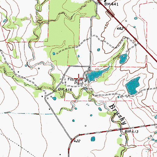 Topographic Map of Old City Lake Dam, TX