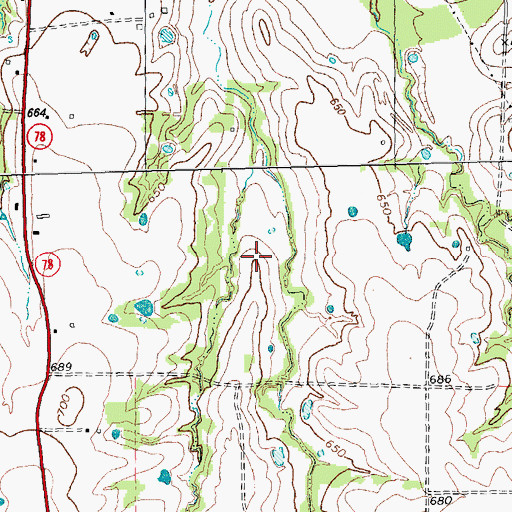 Topographic Map of Purdue Lake Dam, TX