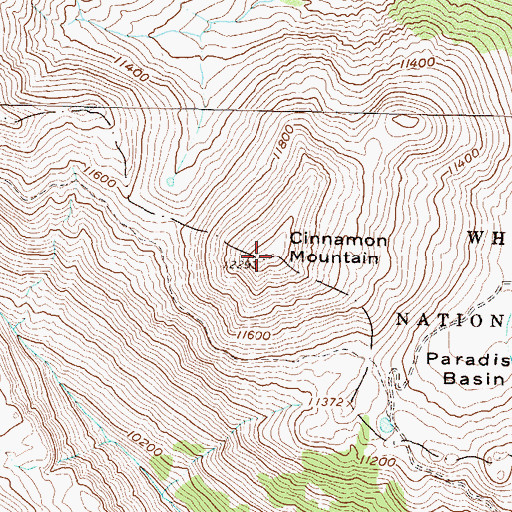 Topographic Map of Cinnamon Mountain, CO