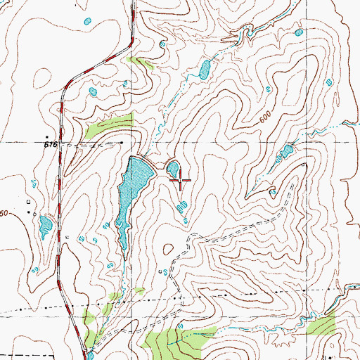 Topographic Map of Happy J Ranch Lake, TX