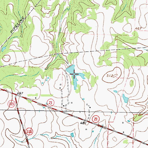Topographic Map of Carpenter Lake, TX