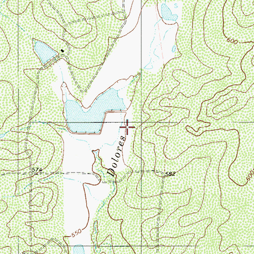 Topographic Map of Trevino Lake Dam, TX