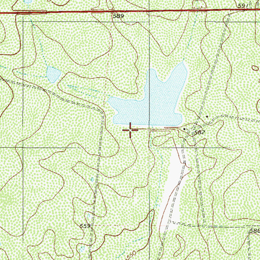 Topographic Map of Flores Lake Dam, TX