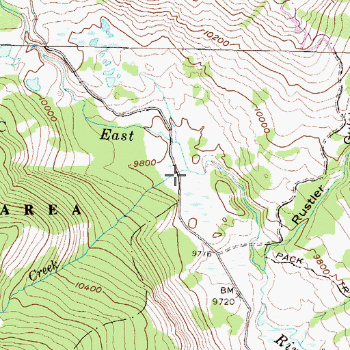 Topographic Map of Quigley Creek, CO