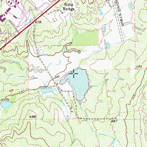 Topographic Map of Leo Flores Lake Dam, TX