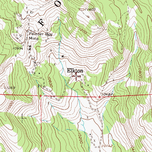 Topographic Map of Elkton, CO