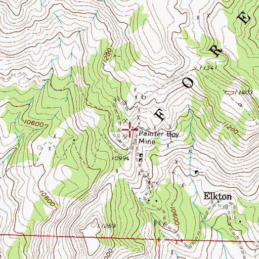 Topographic Map of Painter Boy Mine, CO