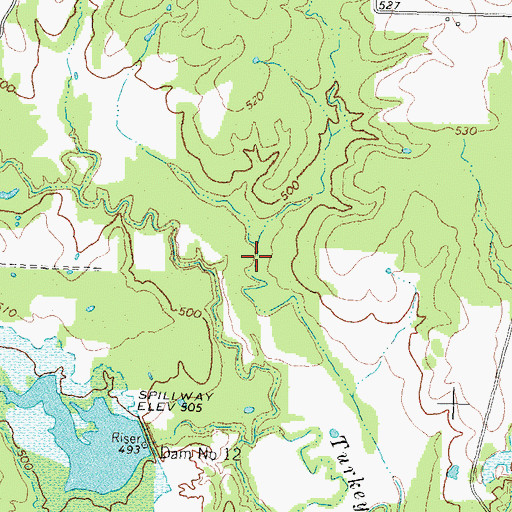 Topographic Map of Texas No Name Number 37 Dam, TX