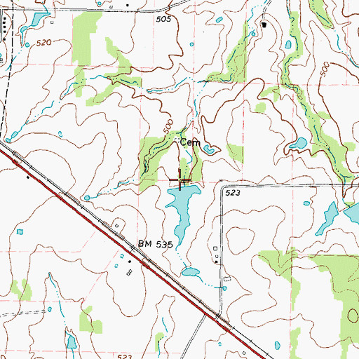 Topographic Map of Texas No Name Number 38 Dam, TX