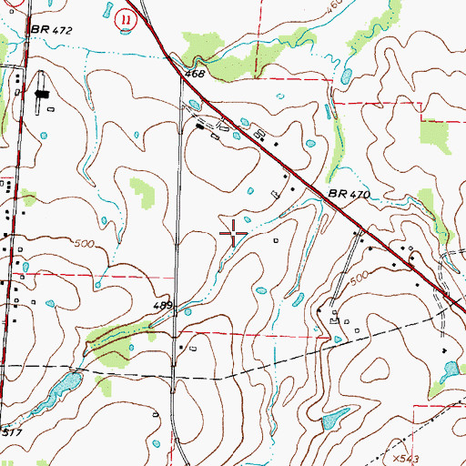 Topographic Map of Jennings Lake Dam, TX