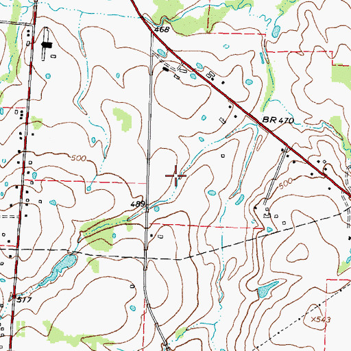 Topographic Map of Jennings Lake, TX
