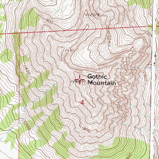 Topographic Map of Gothic Mountain, CO