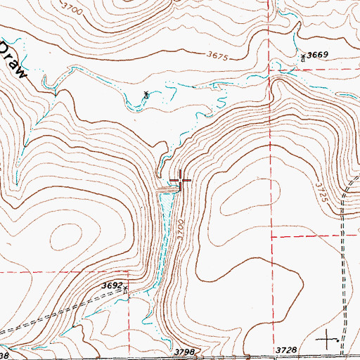 Topographic Map of Schwalker Lake Dam, TX