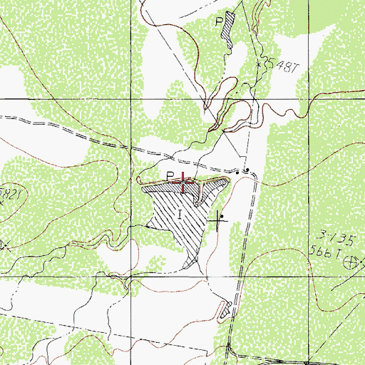 Topographic Map of Harrison Lake Number 1 Dam, TX